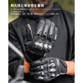 ILM Motorcycle Gloves, Spring, Summer, Autumn, All Seasons, Breathable, Anti-Slip, Lightweight, Smartphone Compatible, Motorcycle Gloves, Sports, Outdoor, Shockproof, Durable, Easy to Put on and Take