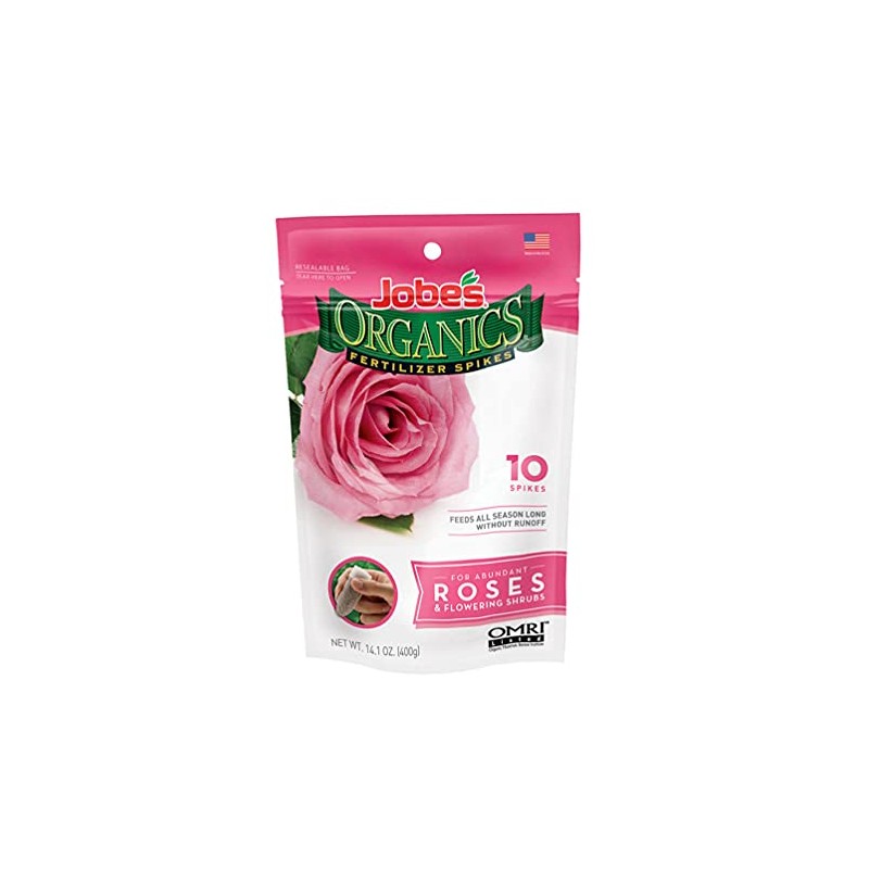 Jobes 04128 10 Pack Organics Rose Fertilizer Spikes