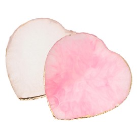 FRCOLOR 2pcs Nail Art Mixing Palette Professional Color Mixing Tray for Manicure and Cosmetics Heart-shaped Pink Transparent Resin Display Board for Nail Art Lovers and Professionals
