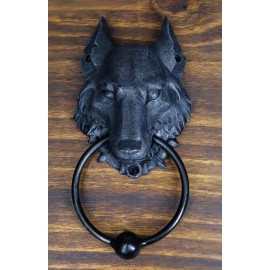 Ebros Full Moon Gothic Chained Wolf Gargoyle Door Knocker 8.25"Tall