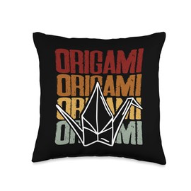 Retro Paper Crane Japanese Culture Paper Folding Origami Throw Pillow