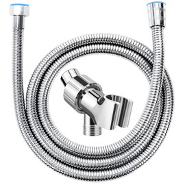 MAYYAYA Adjustable Handheld Shower Head Holder and Hose- Premium ABS Bracket- 360 Degree Rotatable Brass Ball：Arm Mount and Hose Connector- Easy Install and Replacement Parts(Chrome Holder and Hose)