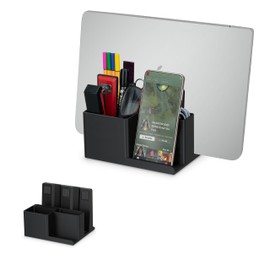 BRAINWAVZ Laptop Stand for Desk with Pen Holder & Phone Stand - All in One Organizer, Reduce Desktop Clutter