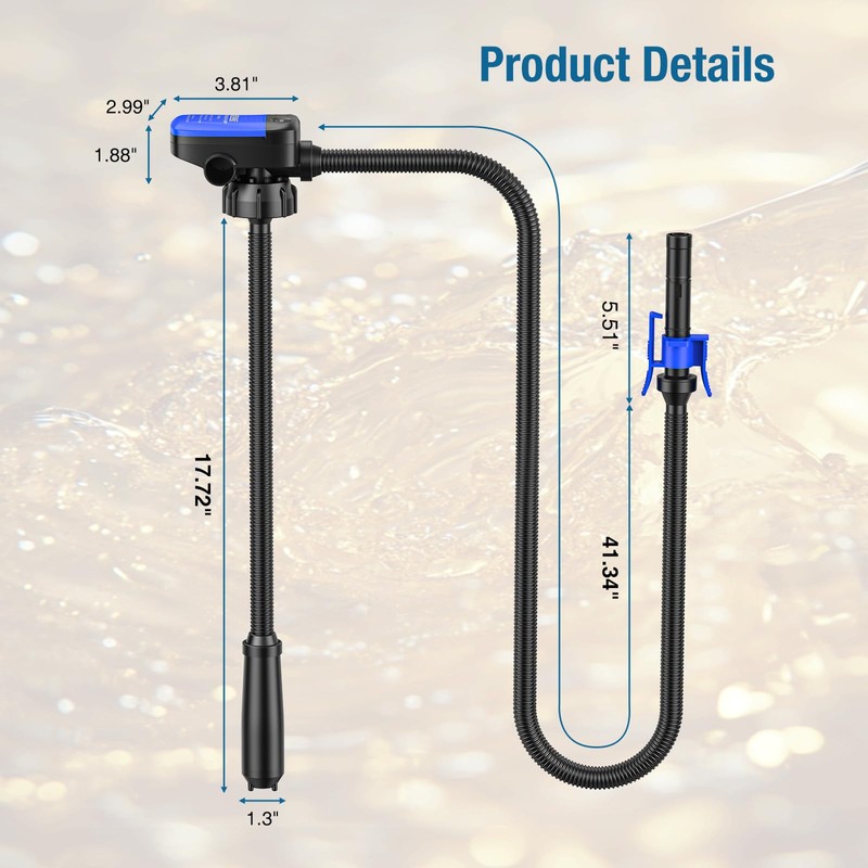 CrestWave Gas Pump for Gas Can, 2.4GPM with Auto-Stop Sensor,