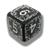 Q Workshop Elvish Black & White Rpg Ornamented Dice Set