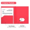 SUIN 2-Pocket-Folders with 3 Prongs, Red Plastic Files with Pockets