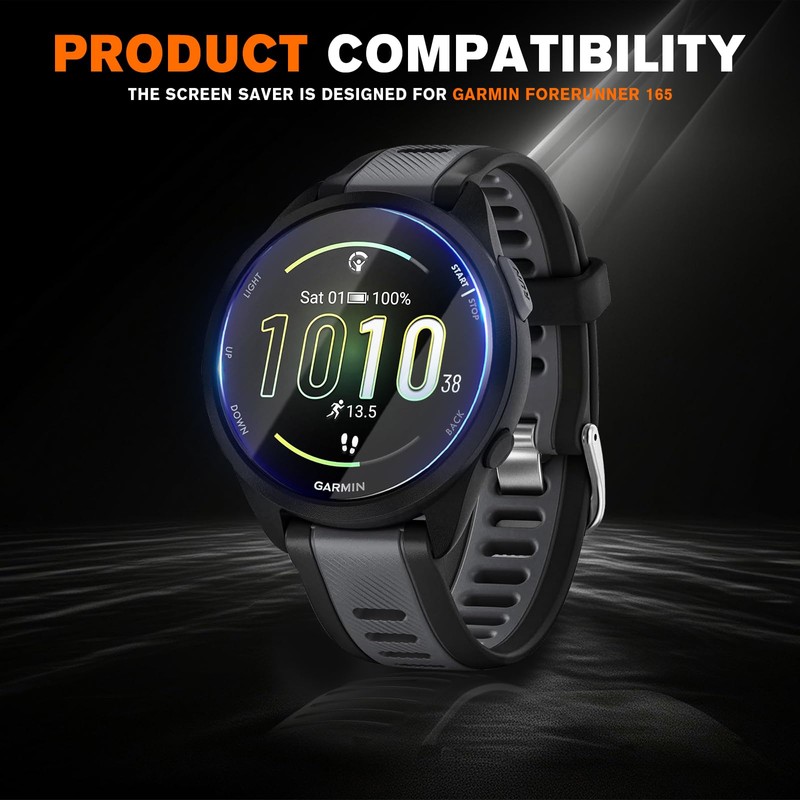 8 Packs Compatible for Garmin Forerunner 165 music Screen Protector,Advanced