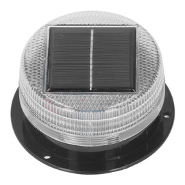 Solar Warning Light 6 LED Beads Red Blue Alternate Waterproof Round Portable Road Warning Light