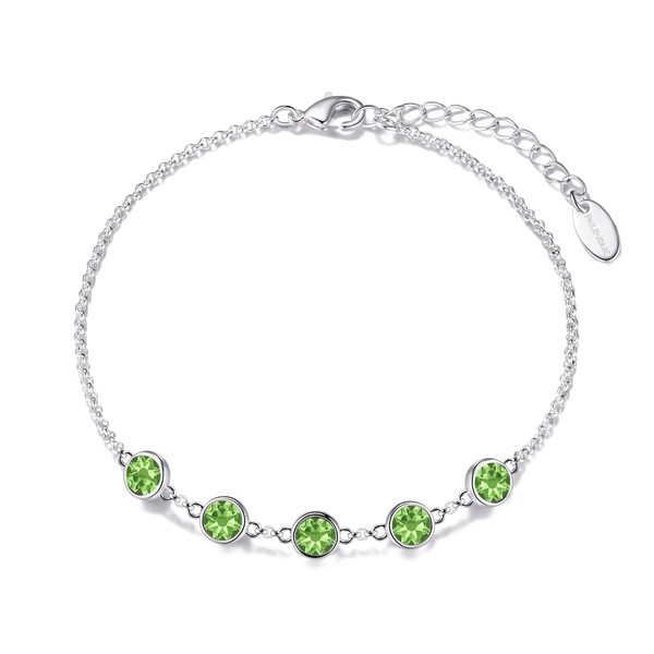 Philip Jones Light Green Crystal Chain Bracelet Created with Zircondia®