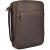 LEATHER VILLAGE Large Leather Bible Cover with Carry Handle &