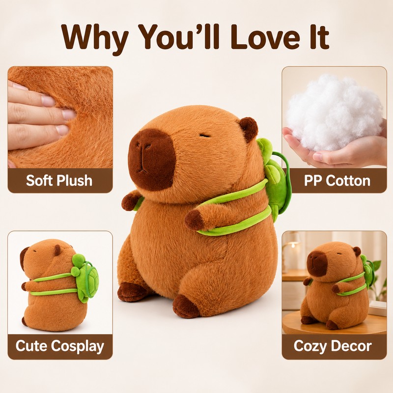 Capybara Plush Toy for Cute Room Decor – Soft Stuffed