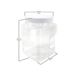 32 oz (1 quart) PET Containers, 4-Pack, Clear Plastic Kitchen Food Storage with Grip