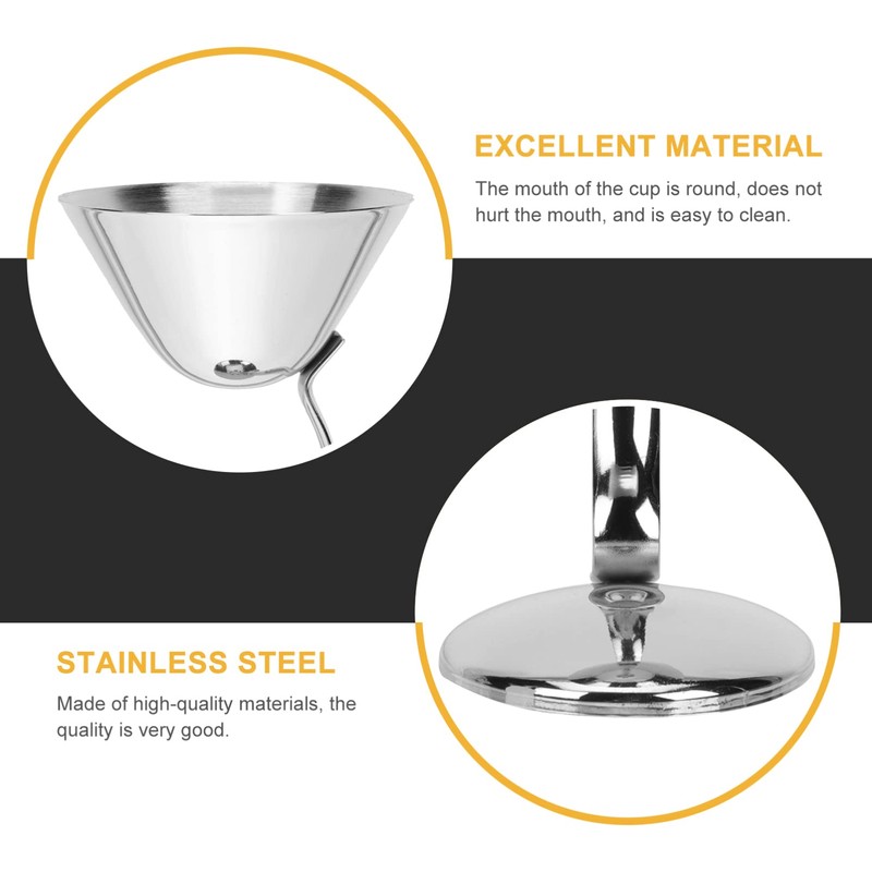 Ciieeo 1pc Elegant Stainless Steel Cocktail Goblet Wine Cup for