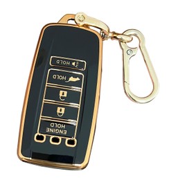 QIXIUBIA for Acura Key Fob Cover Key Fob Shell with Keychain Fit for 2014-2021 Acura ILX MDX RDX RLX TLX KR537924100 (for Acura A, Black)