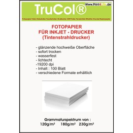 Photo Paper 100 Sheets Inject Paper Glossy Paper A4 (210 x 297 mm) 180 g/m² Photo Paper