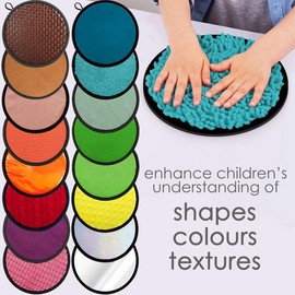 Pbooo 16 Set Sensory Mats, Mixed Colors Sensory Toys for Kids, Tactile Wall Panel for Autistic Kids, Assorted Textured Floor Tiles Educational Learning Room Provide Fun Play Equipment (Round, 8.3 Inch) Christmas gift toy