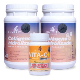Colgeno Hidrolizado Lumivit sabor Maracuy 2 Botes 1.2 kg Cu con Moringa  L-carnitina  Acido hialuronico  Espirulina  Probiticos  Prebiticos y...      