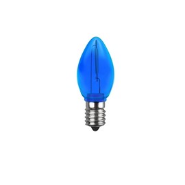 NICONIK 10 Pack Christmas Replacement Blue Bulbs,Outdoor Individual LED Bulbs for Events, Holiday Parties, Patios C7/E12 Candelabra Base,Shatterproof Plastic