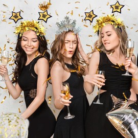 Happy New Year Headband, 2 Pieces New Year's Eve Headband, New Year's Eve Hair Accessories, New Year's Eve Decoration 2025 New Year's Eve Decoration 2025 Party Set Headband Christmas Party Costume