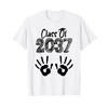 Class of 2037 Grow With Me Shirt Handprint On Back
