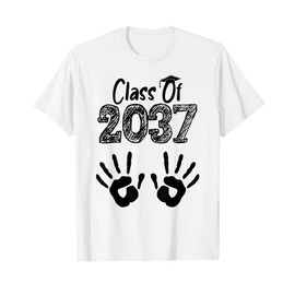 Class of 2037 Grow With Me Shirt Handprint On Back Pre-K T-Shirt