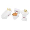 1/24 Dollhouse Miniature Bathroom Set Simulation Ceramic Bathtub Toilet Sink