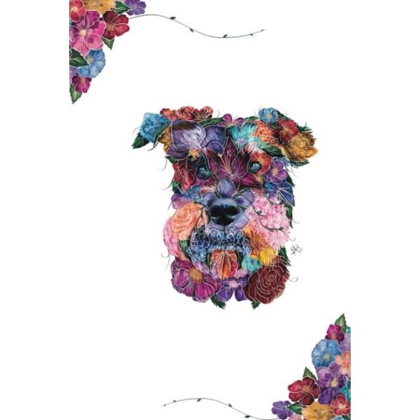 Floral Design Mini Schnauzer Notebook, Mini Schnauzer Notebook/Journal, Ideal Mini