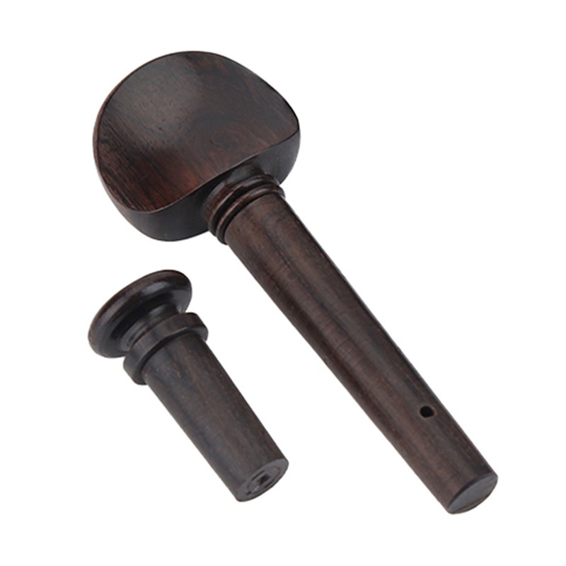 1Set Ebony Wood Violin Parts 4/4 Fittings Chinrest Pegs Tailpiece