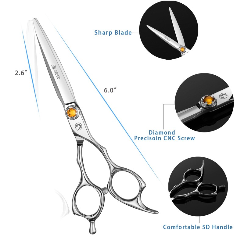 M.steve Professional Hair Cutting Scissors 6 Inch, VG10 Stainless Steel