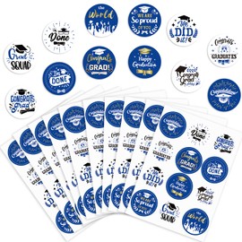 120 Pieces 2025 Graduation Stickers, Blue Graduation Stickers - Grad Gift Tags Sticker for Envelopes Candy Decorations for Envelope Seal, 2025 Grad Party Favor