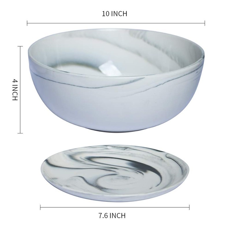 G EPGardening 10Inch Large Planter Marble Pattern Ceramic Succulent Planter