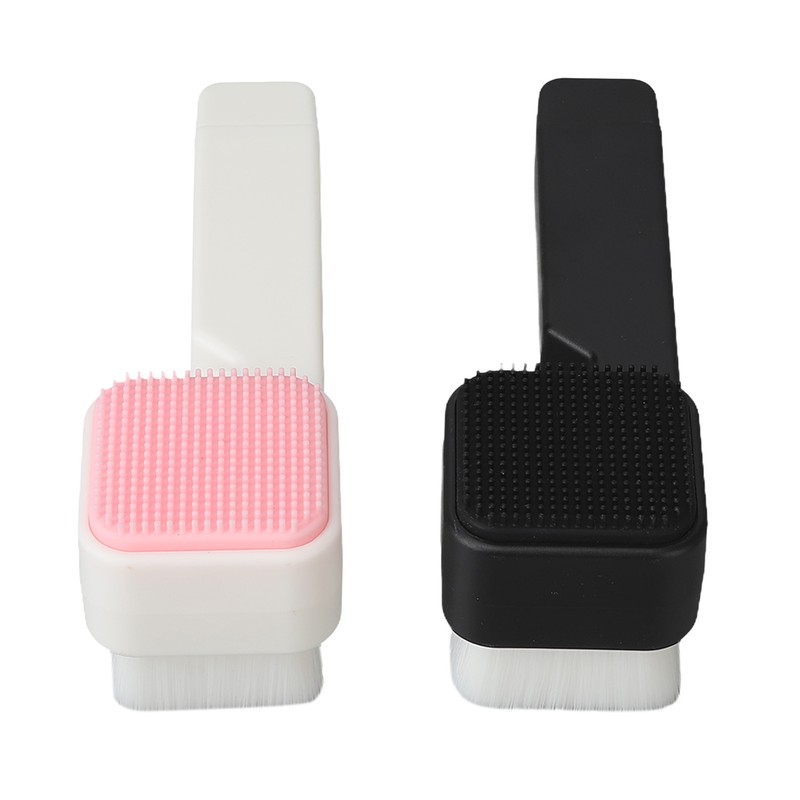 2Pcs Facial Cleansing Brush Effective Soft Black White Square Face