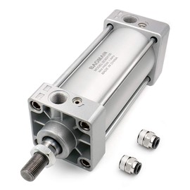 Baomain Pneumatic Air Cylinder SC 63 X 100,PT 3/8, Bore 2 1/2 inch(63mm), Stroke 4 inch(100mm),Dual Action 1 Mpa,for Industrial Machinery
