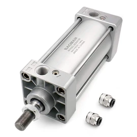 Baomain Pneumatic Air Cylinder SC 63 X 100,PT 3/8, Bore 2 1/2 inch(63mm), Stroke 4 inch(100mm),Dual Action 1 Mpa,for Industrial Machinery