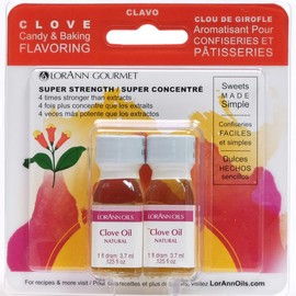 LorAnn Oils Super Strength Flavoring - Used For Candy Making, Flavoring, Baking, Hard Candy, & Flavor Oils - Bold, Natural Flavors 4X Stronger Than Extracts - Clove Leaf Oil, Pack of 2, 0.125 fl oz