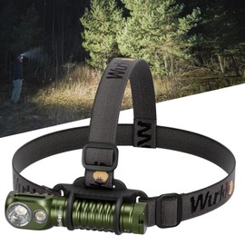 Wurkkos HD20 Rechargeable Headlamp Flashlight, Spotlight&Floodlight 90CRI 5000K Rechargeable Headlamp,2000Lumen Super Bright Headband Flashlight,IP68 Waterproof Headlamp for Camping Running(Green