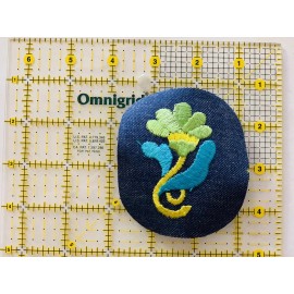 Unbranded Vintage Green Flower Iron On Patch Unused