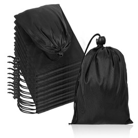 Tucnoeu 12 Stück Stoffbeutel mit Kordelzug, Aufbewahrungstasche Klein, Mini Beutel, Schwarz Oxford Drawstring Tasche für Schmuck, Schlüssel(18x20)