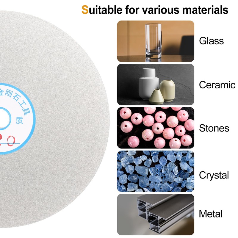 sourcing map Diamond Flat Lap Disc 6" x 1/2" Arbor