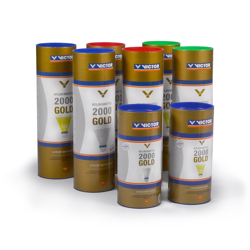 Victor International Nylonball 2000 Shuttlecocks, Pack of 6 - Green/White