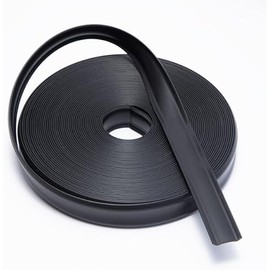 1'' RV Trim Molding Insert, 50ft UV Resistant RV Trim Molding Exterior, Heavy Duty Black Rubber Vinyl RV Trim Screw Cover, Weather Stripping Rain Gutter & Roof Edge Trim for Camper, Trailer, Caravan