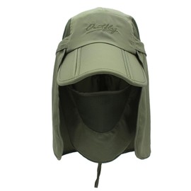 LLmoway Mens Sun Cap Neck Cover Quick Dry Breathable Sports Hats UV Protection Hiking Cap Army Green
