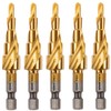 5 Pack - 4mm to 12mm Spiral Flute Step Drill
