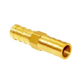 JoyTube Brass Hose Barb Fitting Metals Splicer Mender, 5/16" Barb Hose Union Fuel Gas Water Air (Pack of 12)