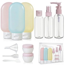 Travel Bottles for Toiletries, CAA Approved 11 PCS Travel Bottles Kit | Leakproof Refillable Containers with Bags for Cosmetic Shampoo Lotion Liquids
