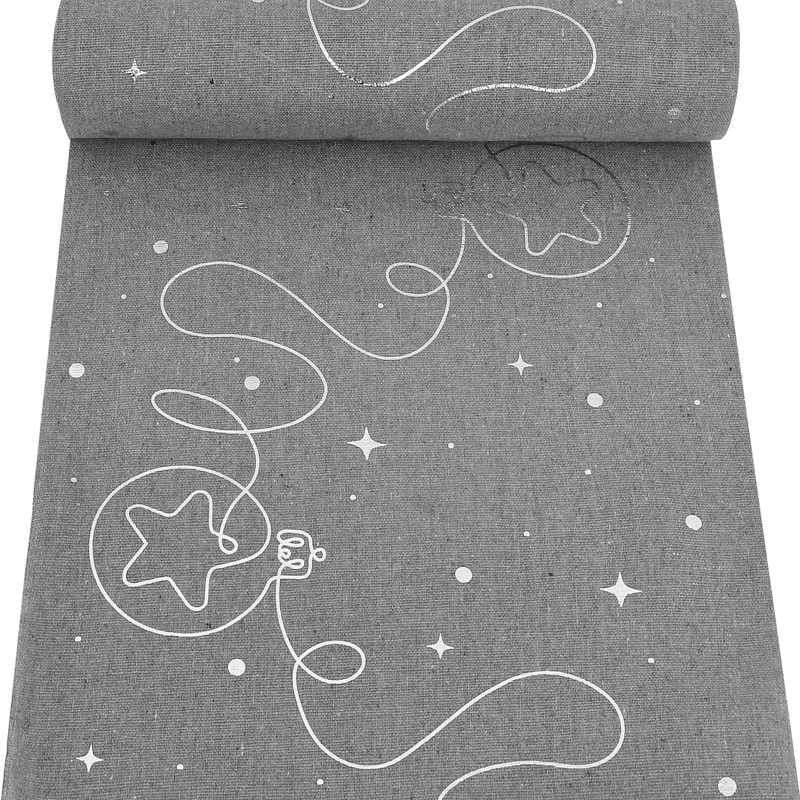 MODERNO Linen Look Table Runner Grey 5 m - Christmas