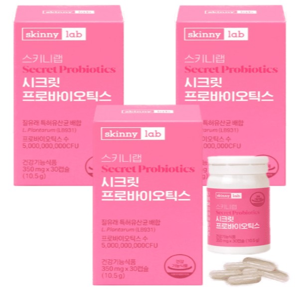Skinny Lab Secret Probiotics Women&#39;s Lactobacillus 30 capsules x 3 boxes / 스키니랩 시크릿 프로바이오틱스 여성 유산균 30캡슐x3박스
