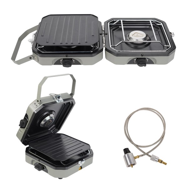 2 Burner Propane Camping Stove with Grill - CloudHand Foldable