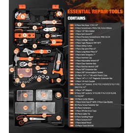 328-Piece Tool Set - Tool Kit Toolbox Storage Case with Drawer, General Household Hand Tool Kit Perfect for Home & DIY Repairs
