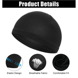 Sleep Cap Men, 4 Pcs Breathable Polyester Mens Skull Cap, Moisture Wicking and Stretch (20-23 Inch Head Circumference) Headcaps for Men for Sleeping, Running, Cycling (3 Colors) Multi-Colored